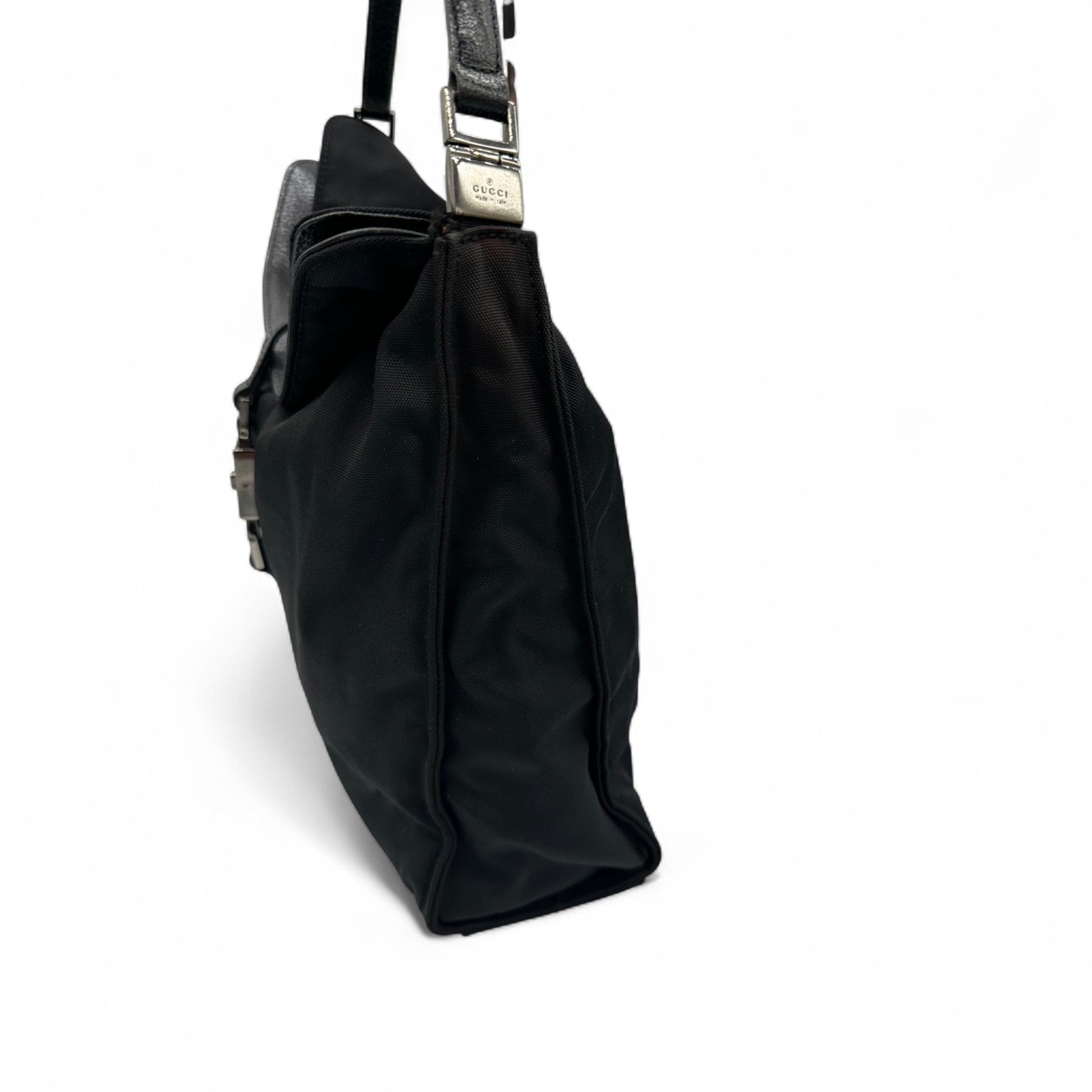 Vintage Gucci Nylon Jackie Shoulder Bag with Black Leather Trim - Thanks it's Vintage