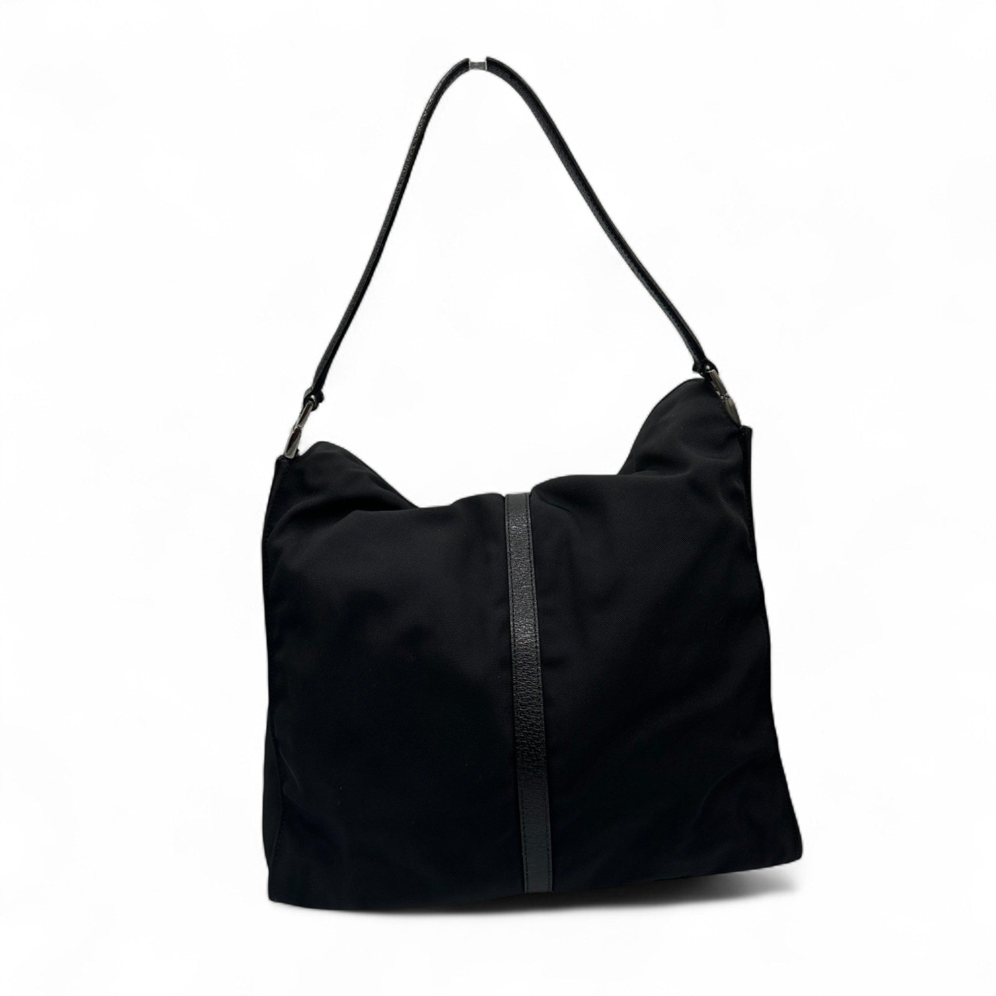 Vintage Gucci Nylon Jackie Shoulder Bag with Black Leather Trim - Thanks it's Vintage