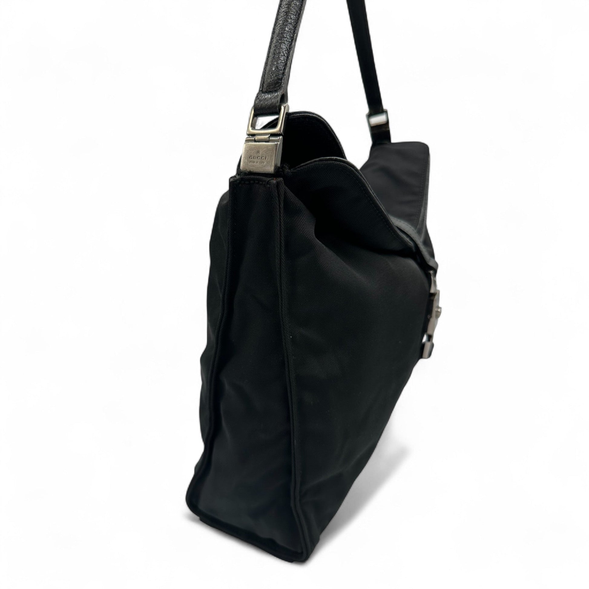 Vintage Gucci Nylon Jackie Shoulder Bag with Black Leather Trim - Thanks it's Vintage