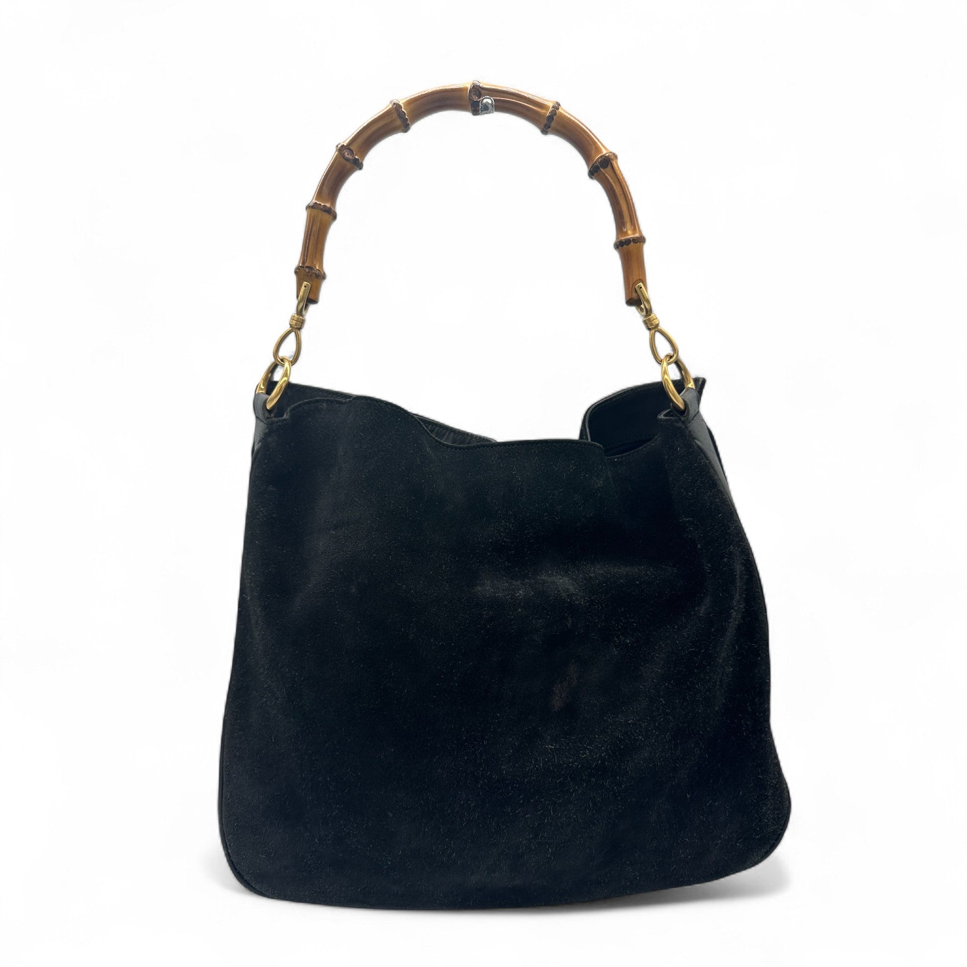 Vintage Gucci Suede Bamboo 001 1014 1577 Shoulder Bag - Thanks it's Vintage