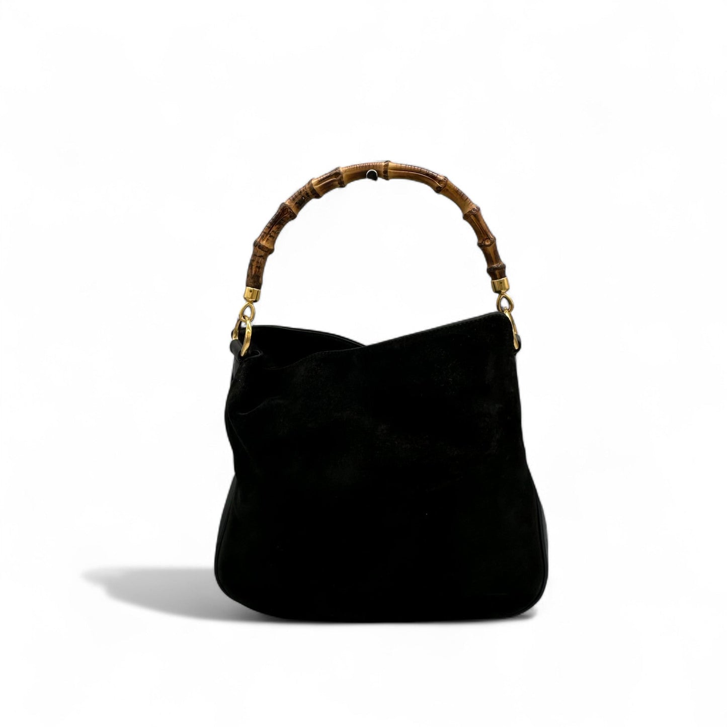 Vintage Gucci Suede Bamboo 001 - 1014 Handbag - Thanks it's Vintage