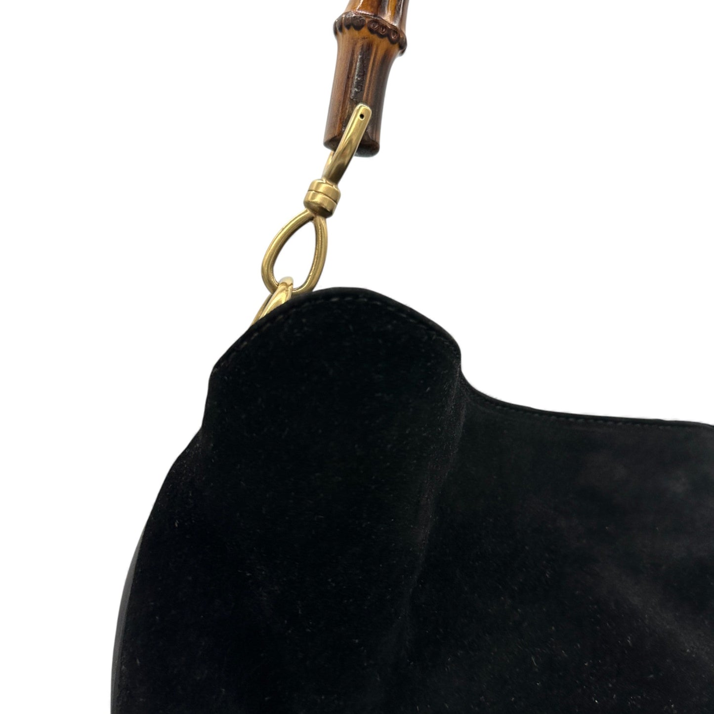 Vintage Gucci Suede Bamboo 001 123 1577 Shoulder Bag - Thanks it's Vintage