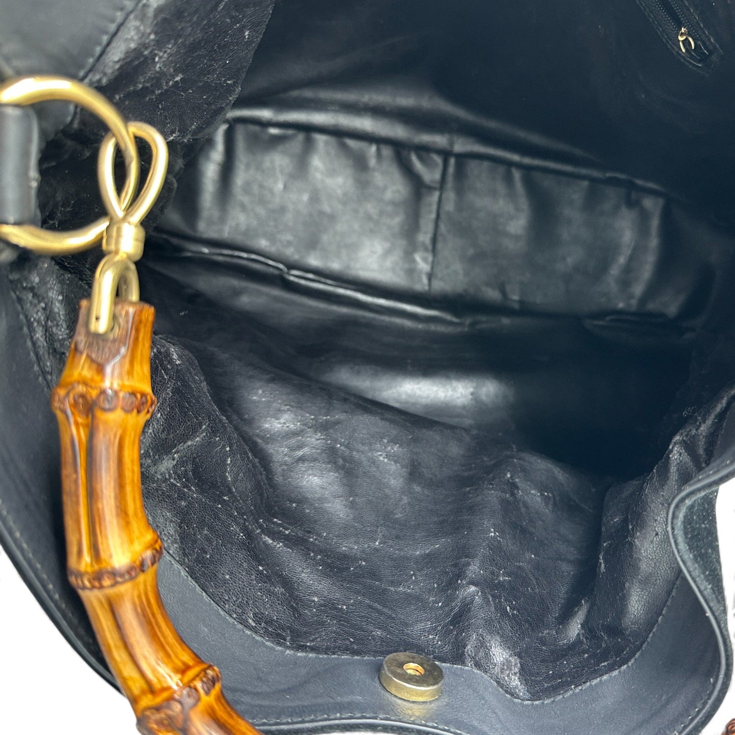 Vintage Gucci Suede Bamboo 001 123 1577 Shoulder Bag - Thanks it's Vintage