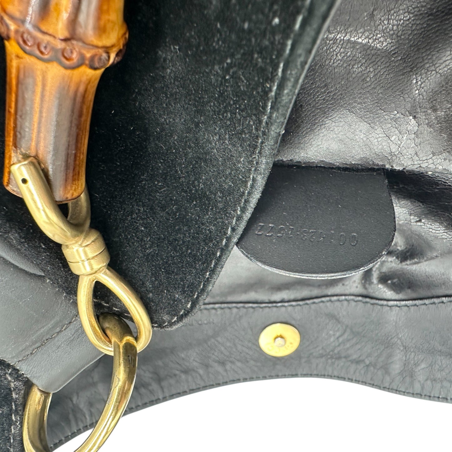 Vintage Gucci Suede Bamboo 001 123 1577 Shoulder Bag - Thanks it's Vintage