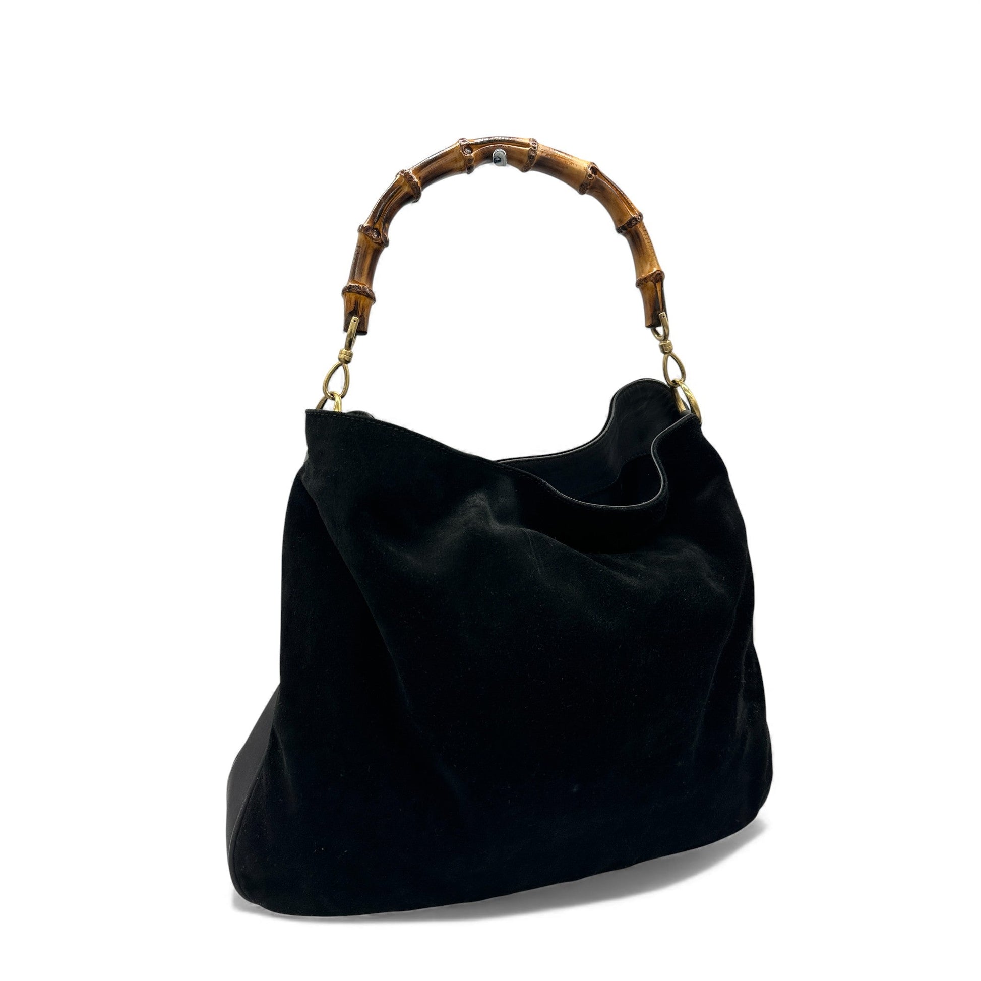 Vintage Gucci Suede Bamboo 001 123 1577 Shoulder Bag - Thanks it's Vintage