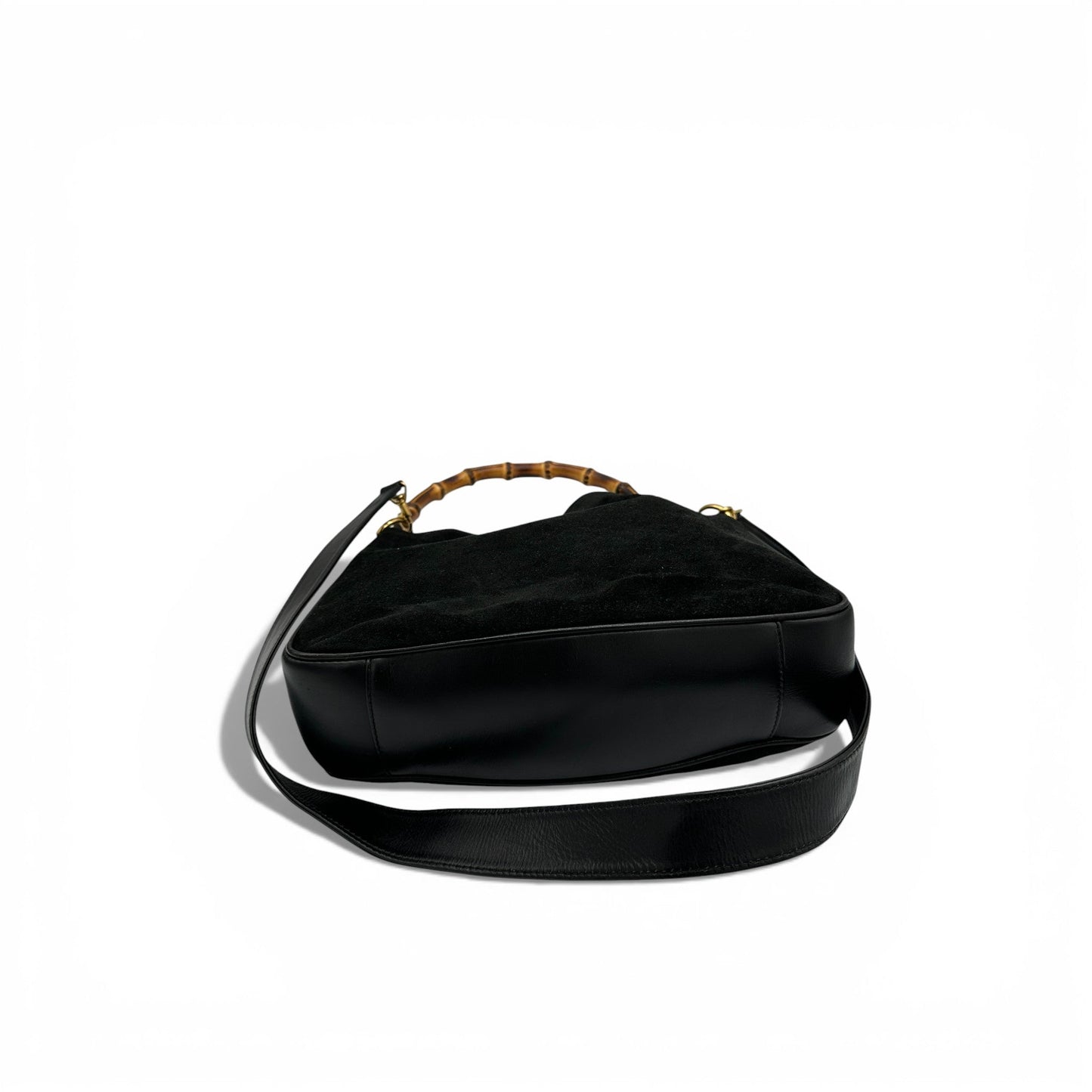 Vintage Gucci Suede Bamboo 2 - Way Handbag - Thanks it's Vintage