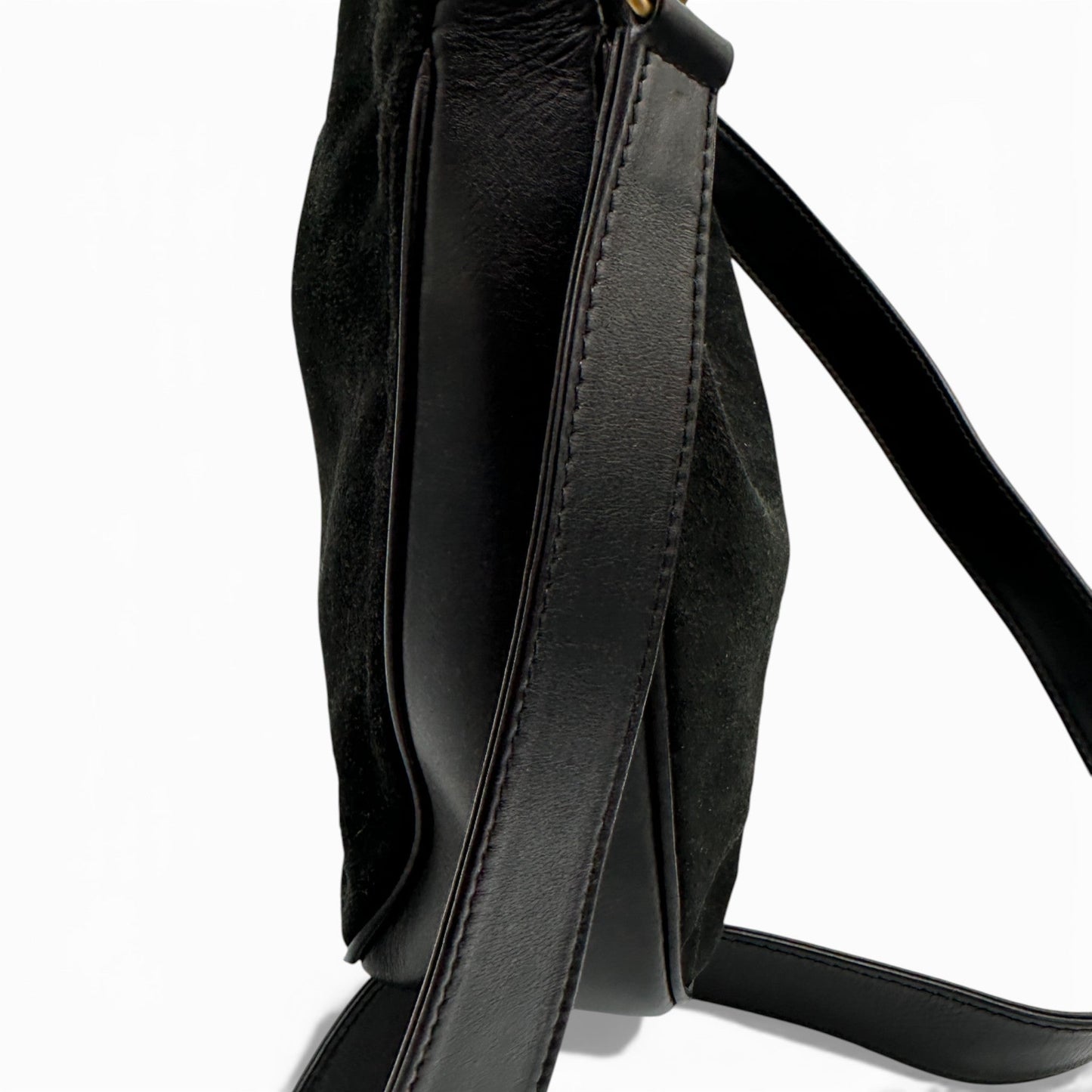 Vintage Gucci Suede Bamboo 2 - Way Handbag - Thanks it's Vintage