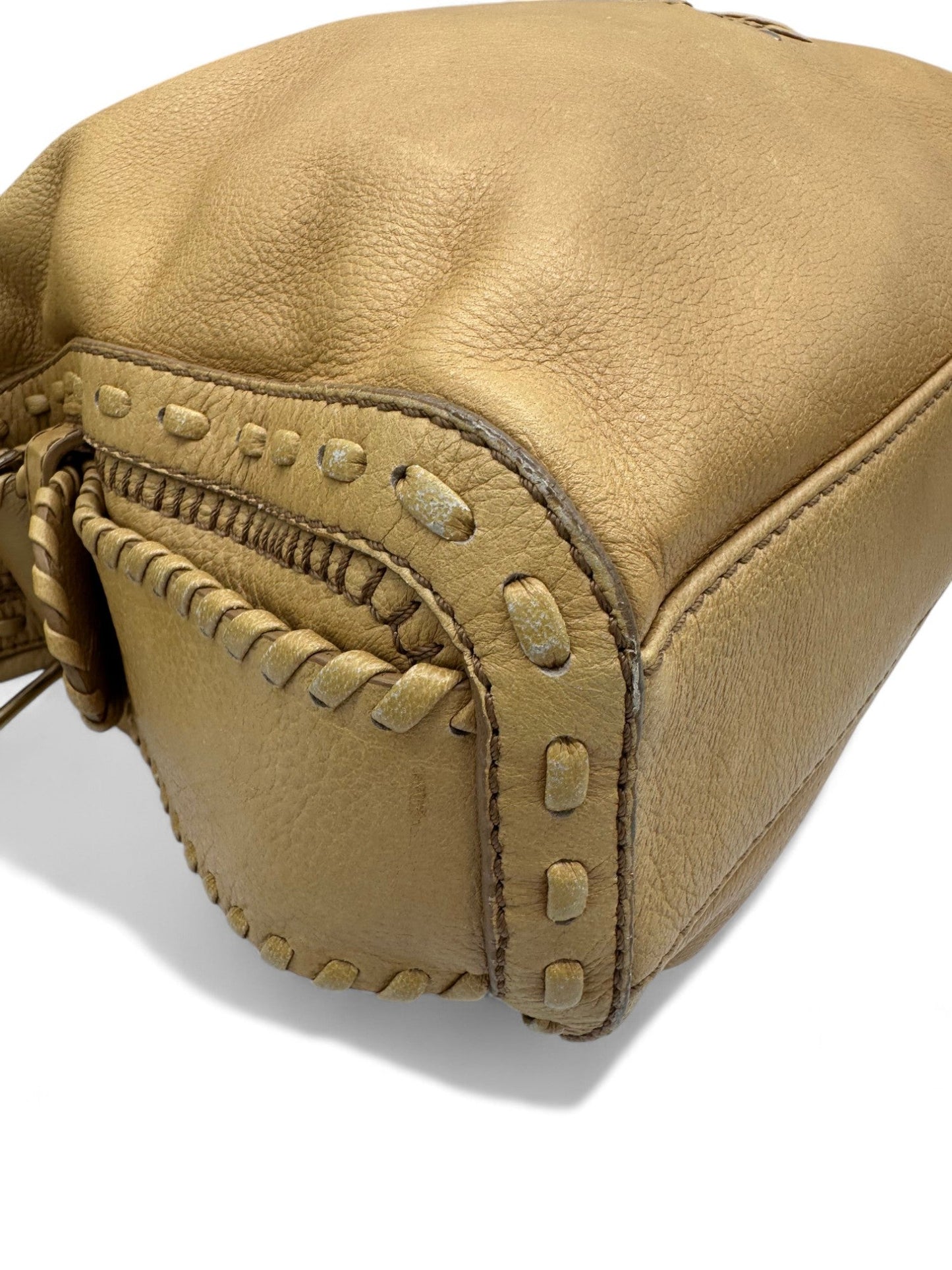 Vintage Jimmy Choo Lily Slouchy Hobo Shoulder Bag with Fringe Detail in Tan Leather - Thanks it's Vintage