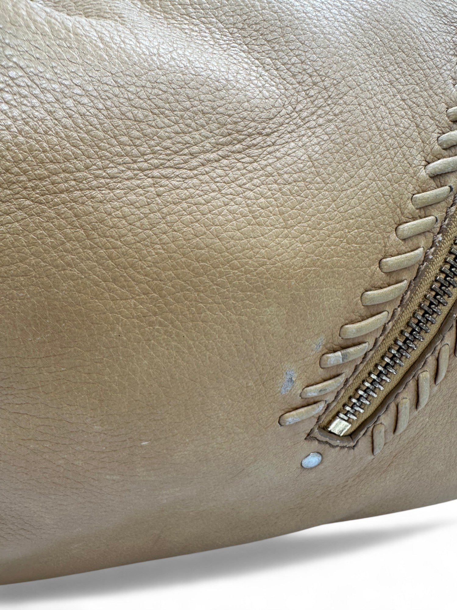 Vintage Jimmy Choo Lily Slouchy Hobo Shoulder Bag with Fringe Detail in Tan Leather - Thanks it's Vintage