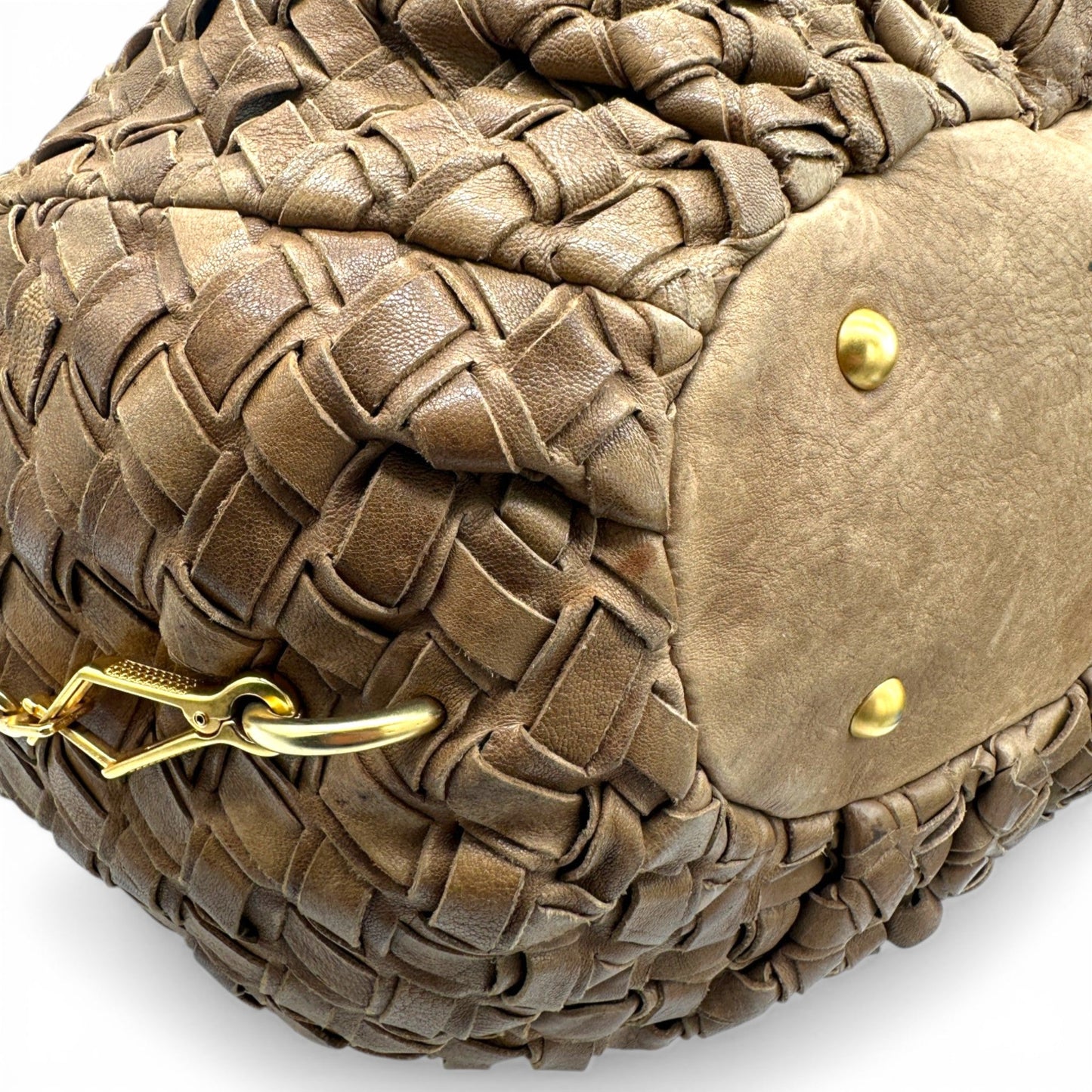 Vintage Miu Miu Fango Intreccio Woven Leather Hobo Bag - Thanks it's Vintage