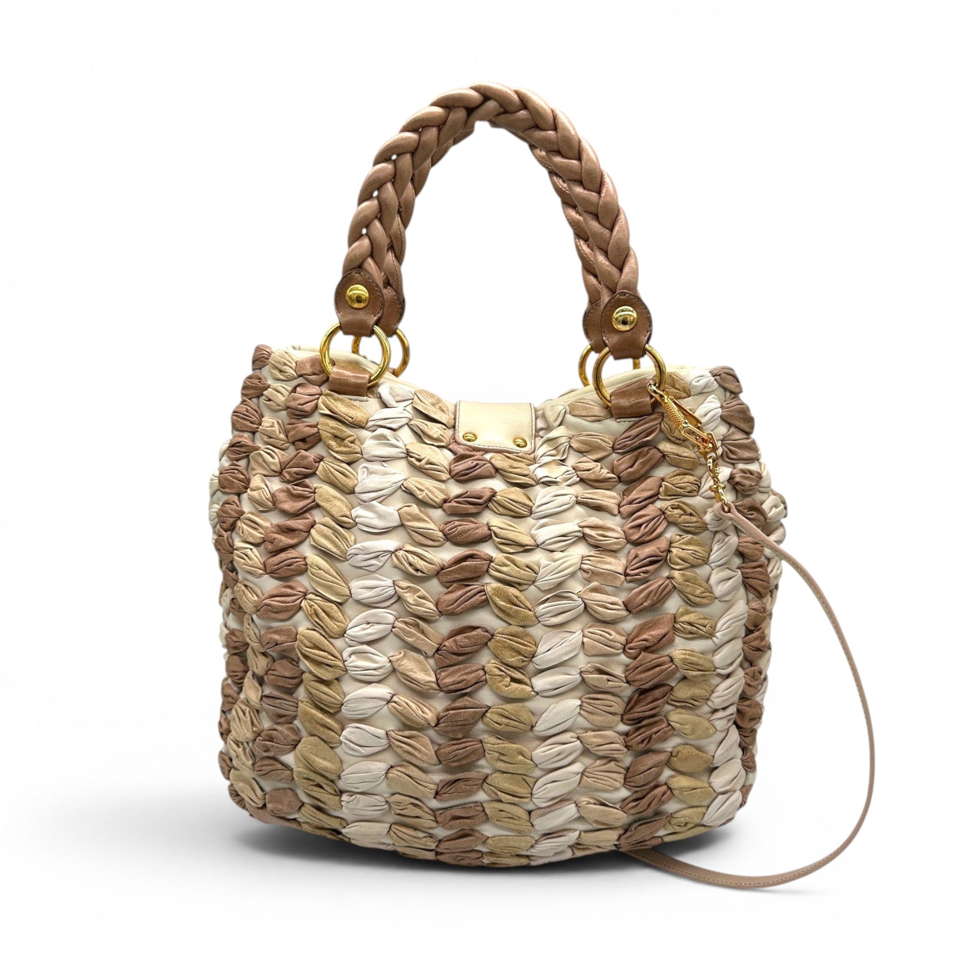 Vintage Miu Miu Multicolour Woven Leather Tote - Thanks it's Vintage