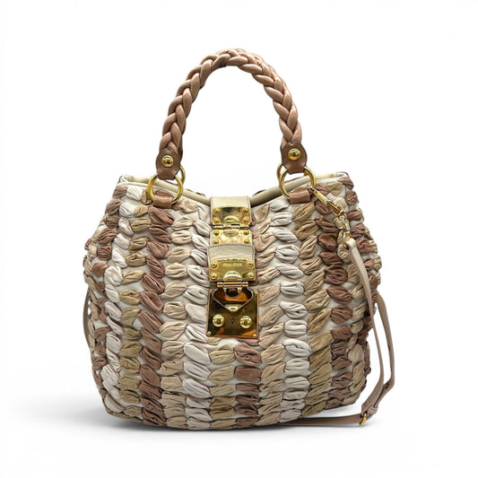 Vintage Miu Miu Multicolour Woven Leather Tote - Thanks it's Vintage