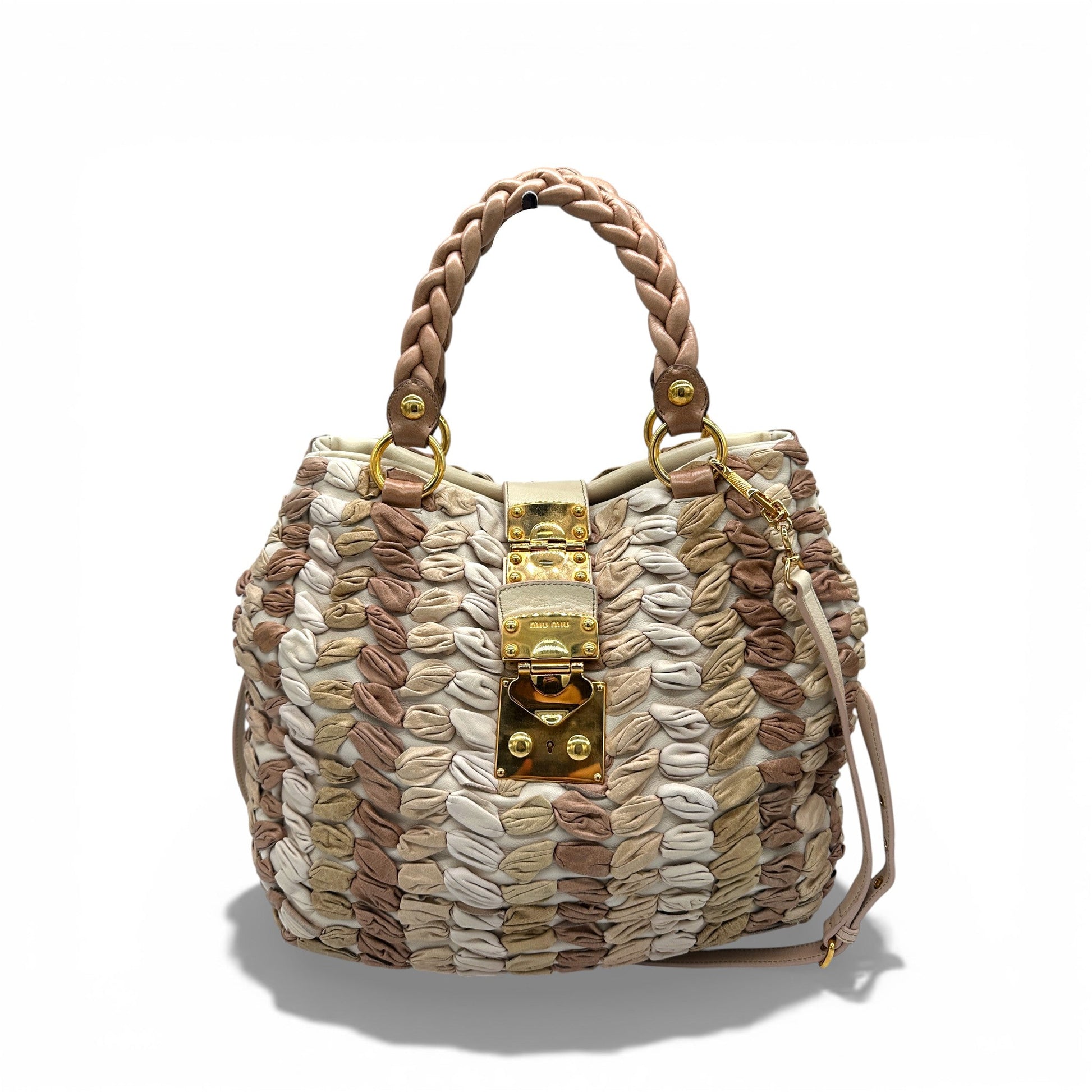 Vintage Miu Miu Multicolour Woven Leather Tote - Thanks it's Vintage