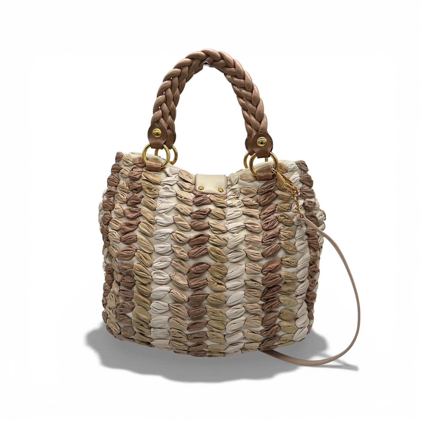 Vintage Miu Miu Multicolour Woven Leather Tote - Thanks it's Vintage