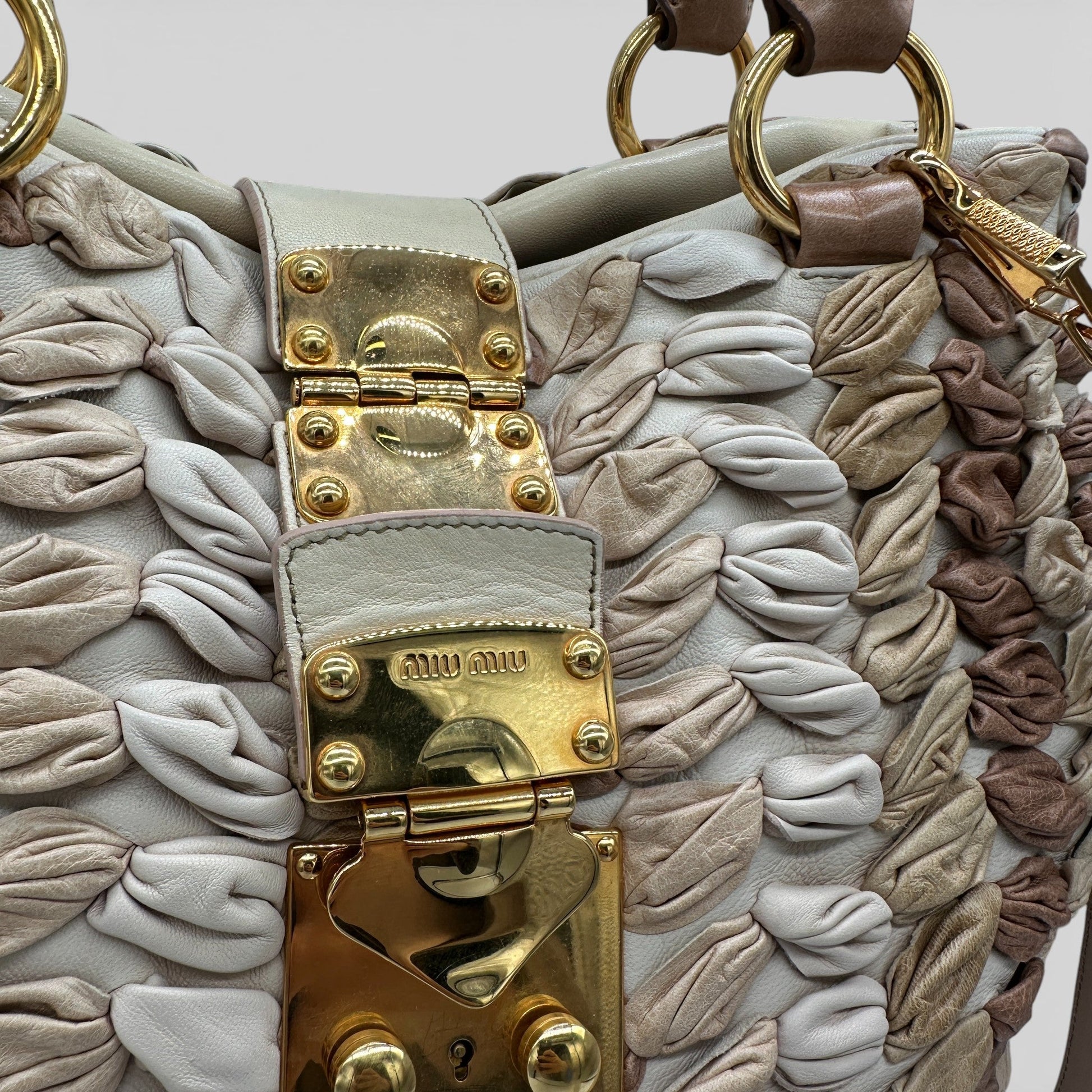 Vintage Miu Miu Multicolour Woven Leather Tote - Thanks it's Vintage