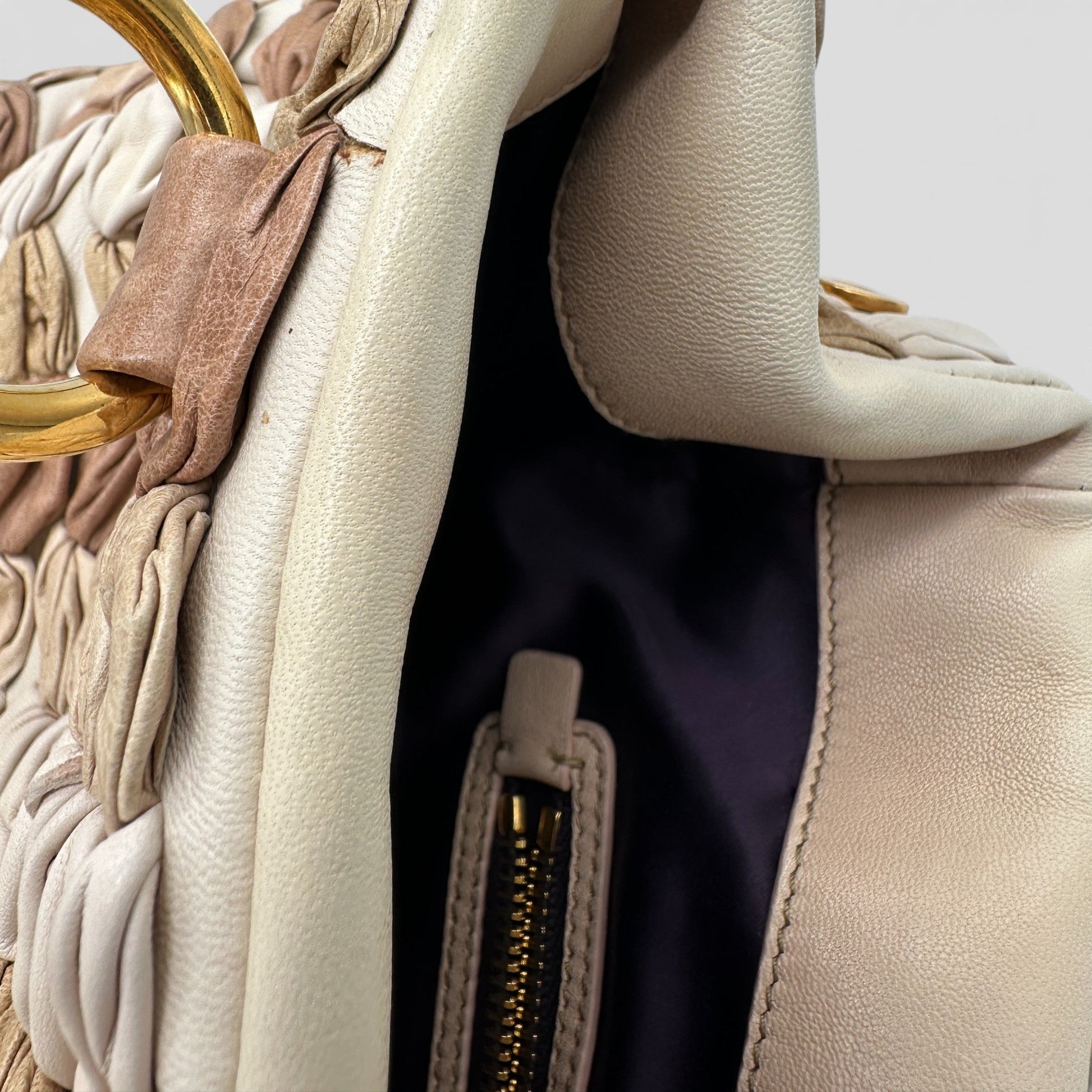 Vintage Miu Miu Multicolour Woven Leather Tote - Thanks it's Vintage