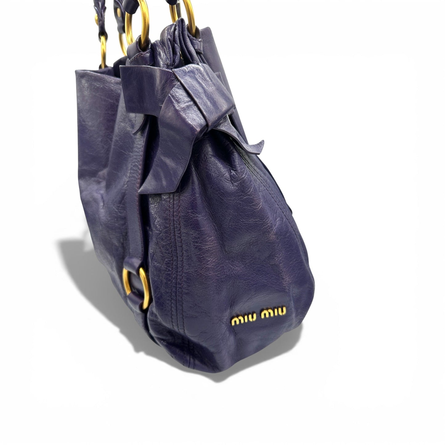 Vintage Miu Miu Vitello Bow Hobo Shoulder Bag - Thanks it's Vintage