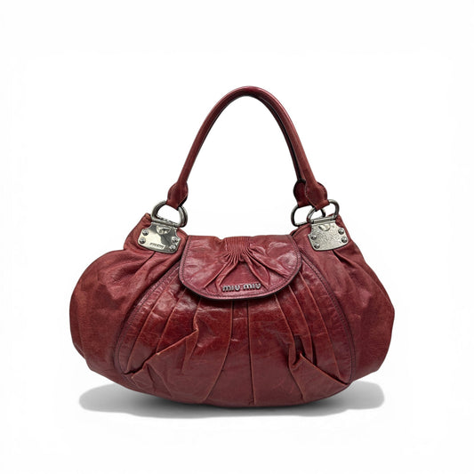 Vintage Miu Miu Vitello Gathered Leather Hobo Bag - Thanks it's Vintage