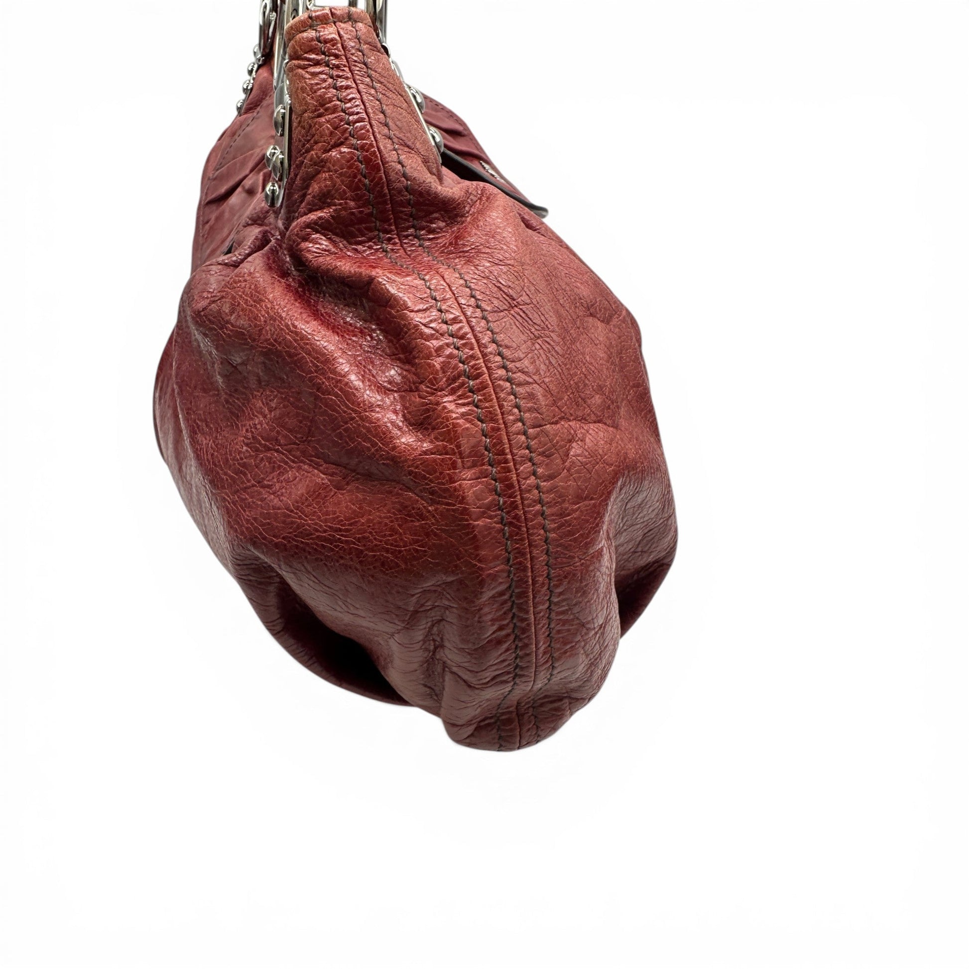 Vintage Miu Miu Vitello Gathered Leather Hobo Bag - Thanks it's Vintage