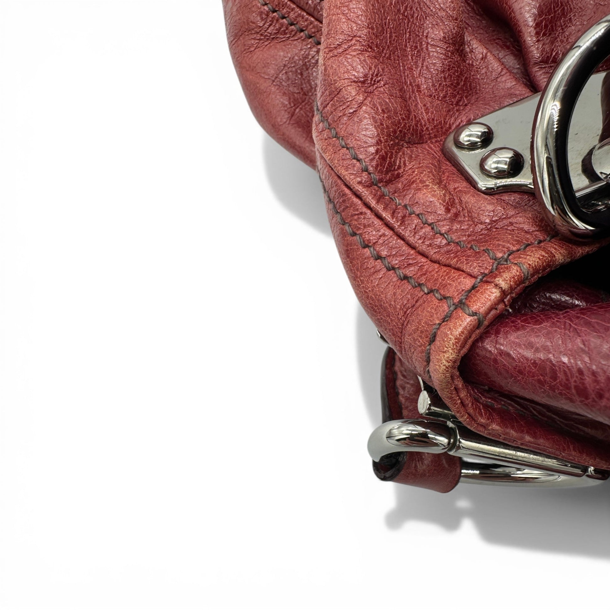 Vintage Miu Miu Vitello Gathered Leather Hobo Bag - Thanks it's Vintage