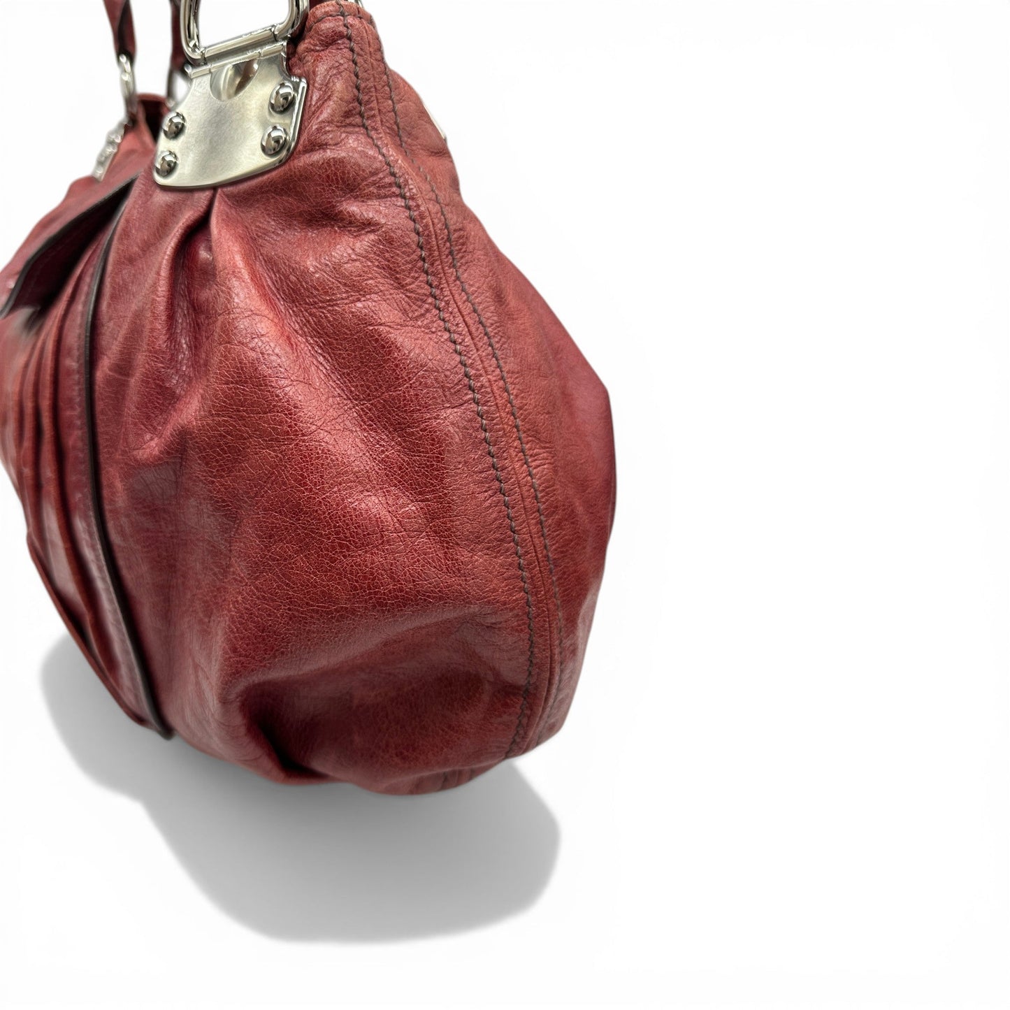 Vintage Miu Miu Vitello Gathered Leather Hobo Bag - Thanks it's Vintage