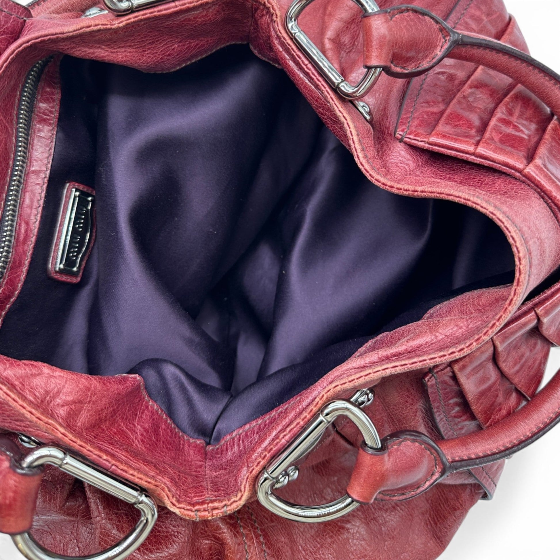 Vintage Miu Miu Vitello Gathered Leather Hobo Bag - Thanks it's Vintage