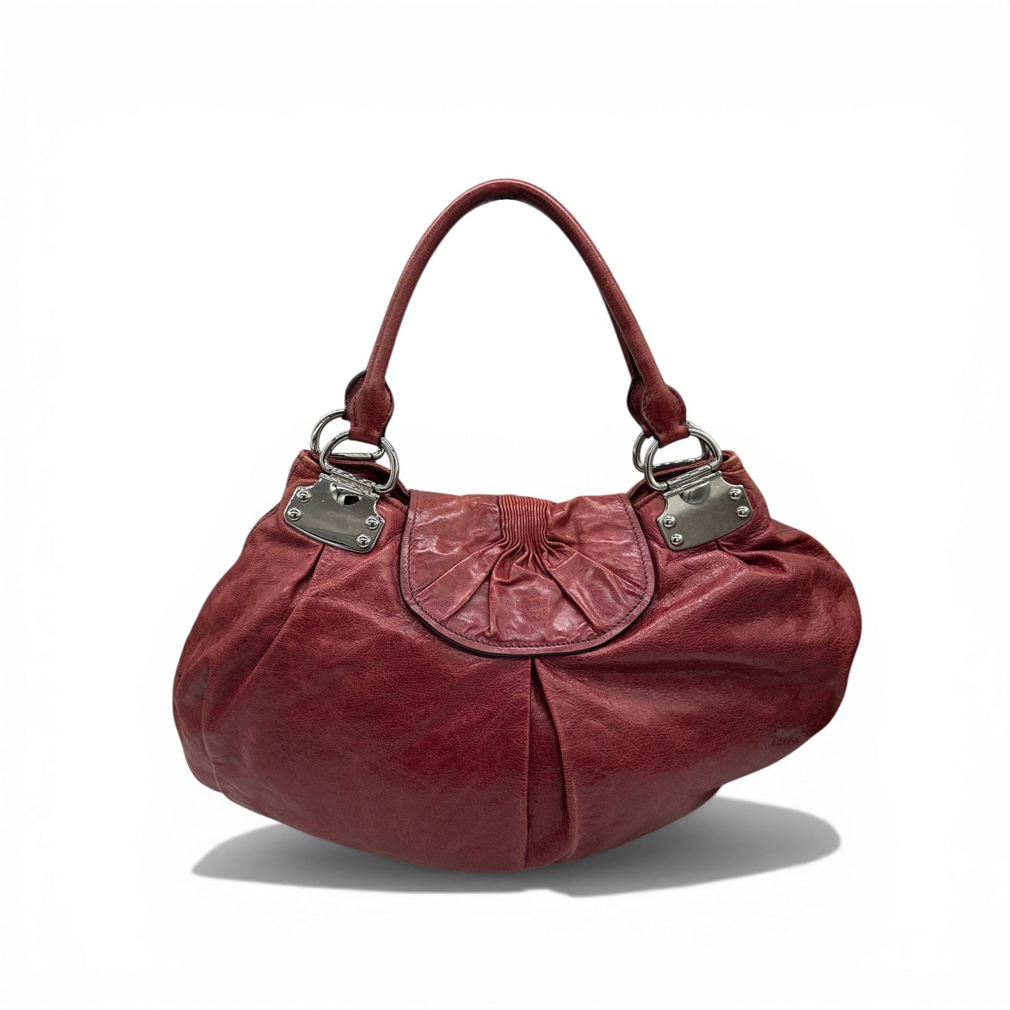 Vintage Miu Miu Vitello Gathered Leather Hobo Bag - Thanks it's Vintage