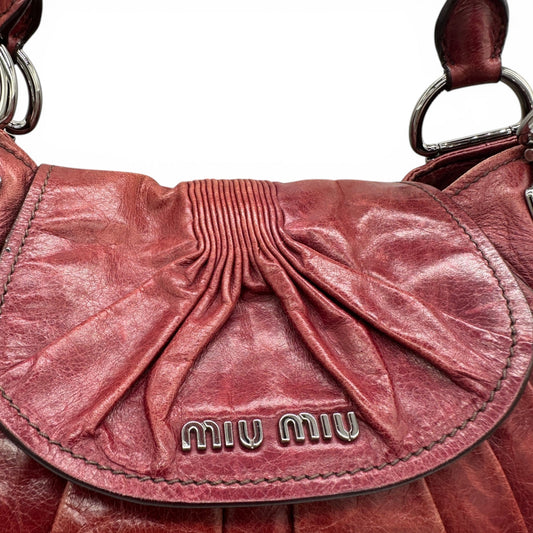 Vintage Miu Miu Vitello Gathered Leather Hobo Bag - Thanks it's Vintage