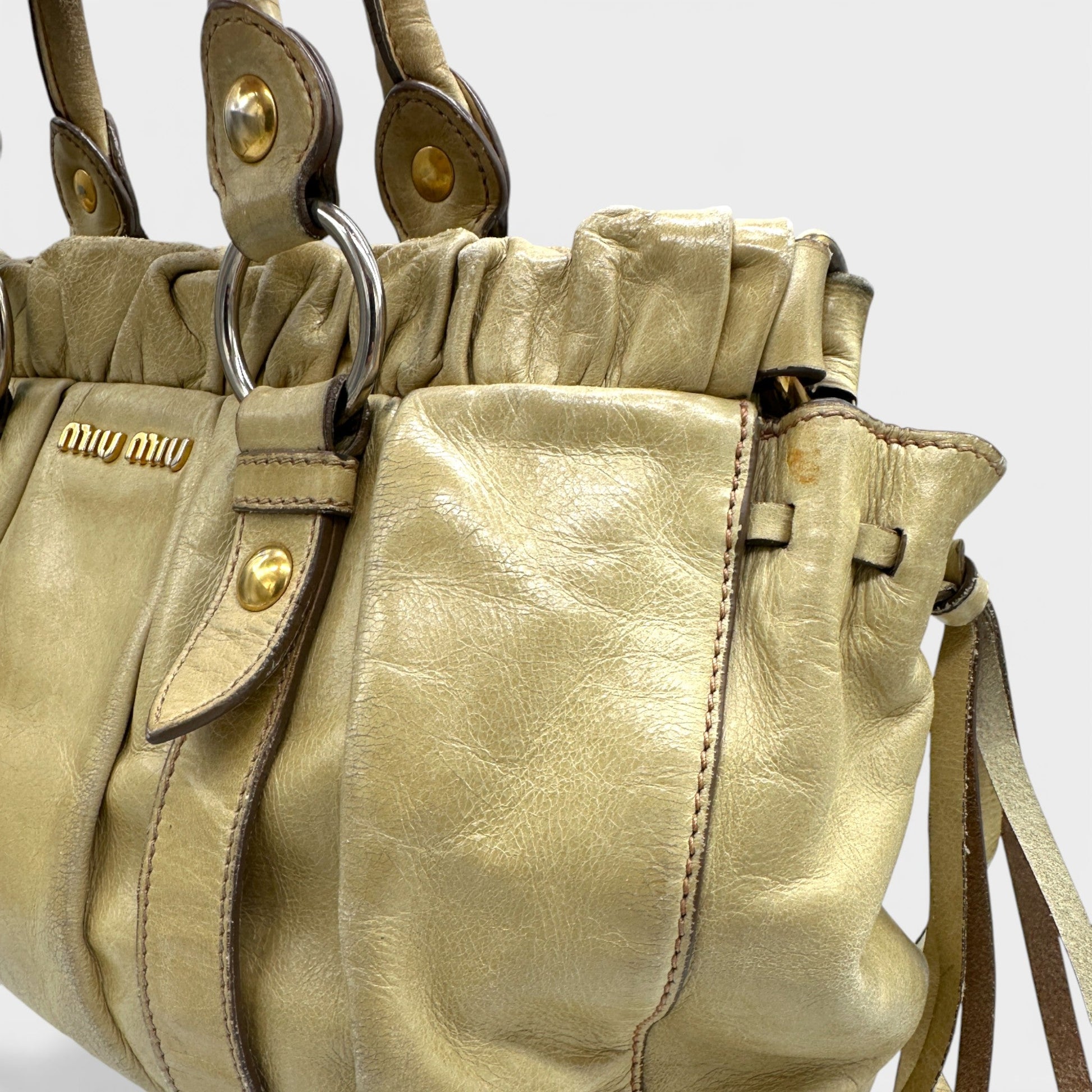 Vintage Miu Miu Vitello Lux 2 - Way Handbag - Thanks it's Vintage