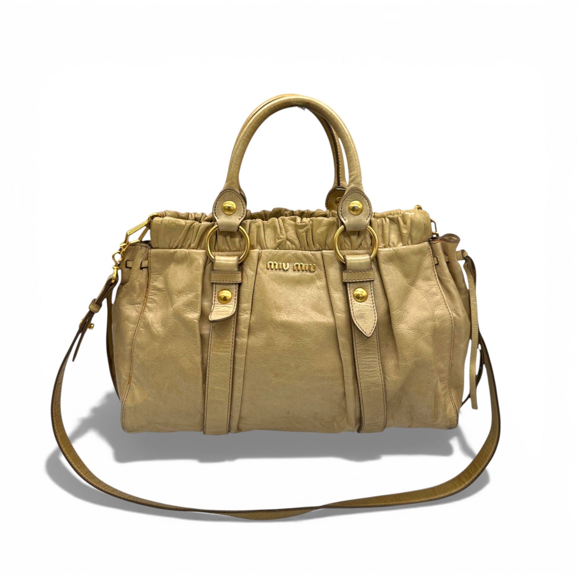 Vintage Miu Miu Vitello Lux 2 - Way Handbag - Thanks it's Vintage