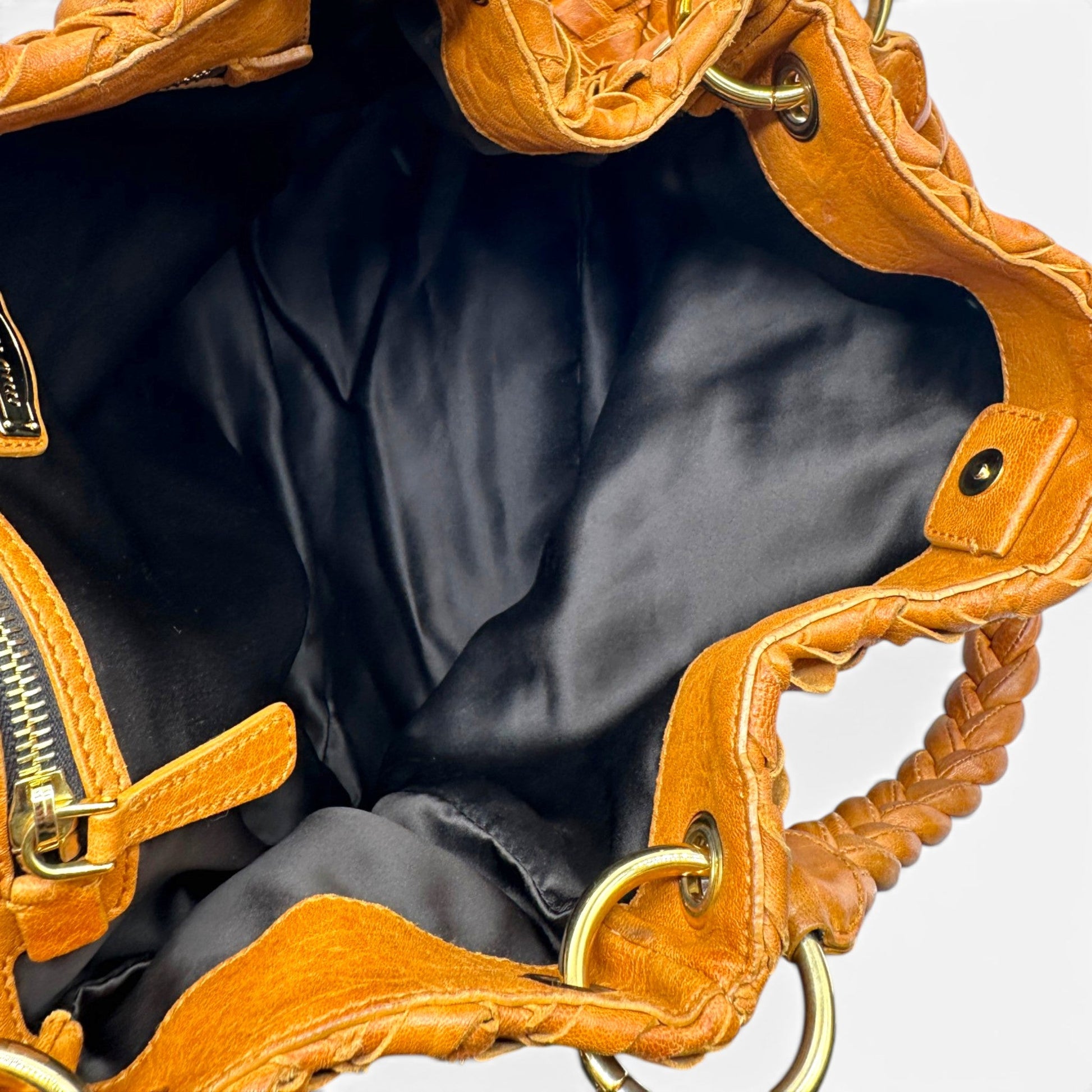 Vintage Miu Miu Woven Leather Hobo Bag - Thanks it's Vintage