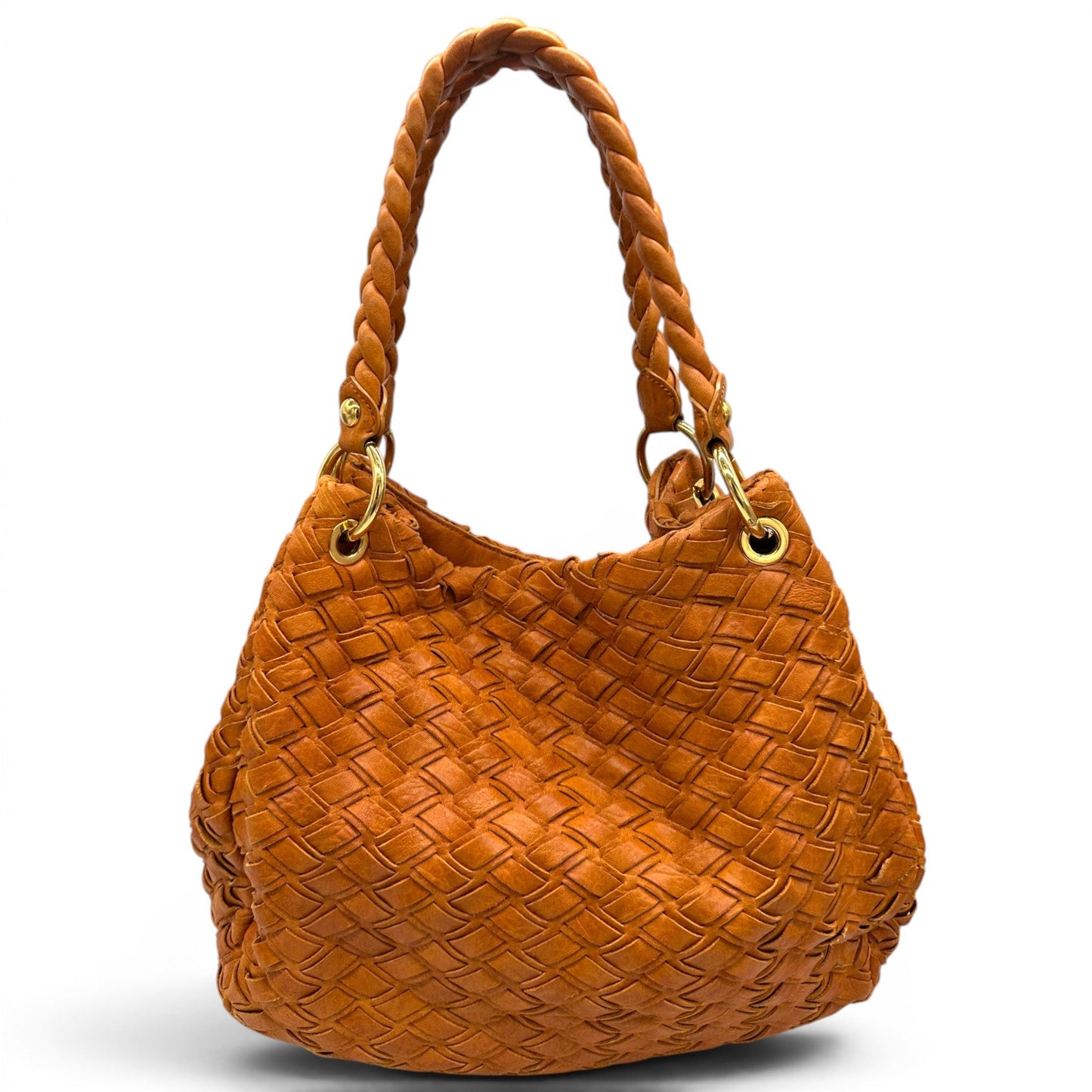 Vintage Miu Miu Woven Leather Hobo Bag - Thanks it's Vintage