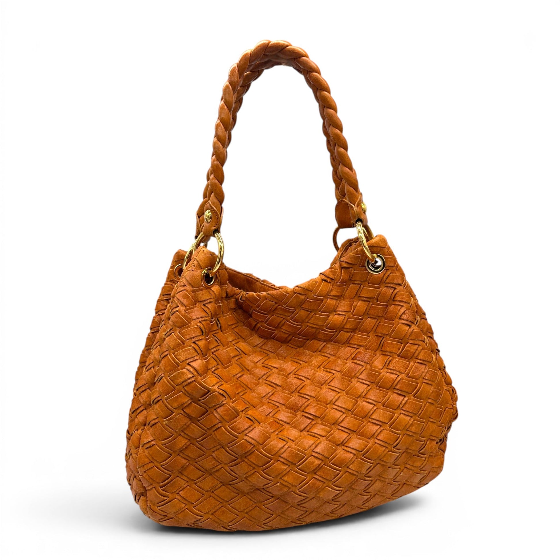Vintage Miu Miu Woven Leather Hobo Bag - Thanks it's Vintage