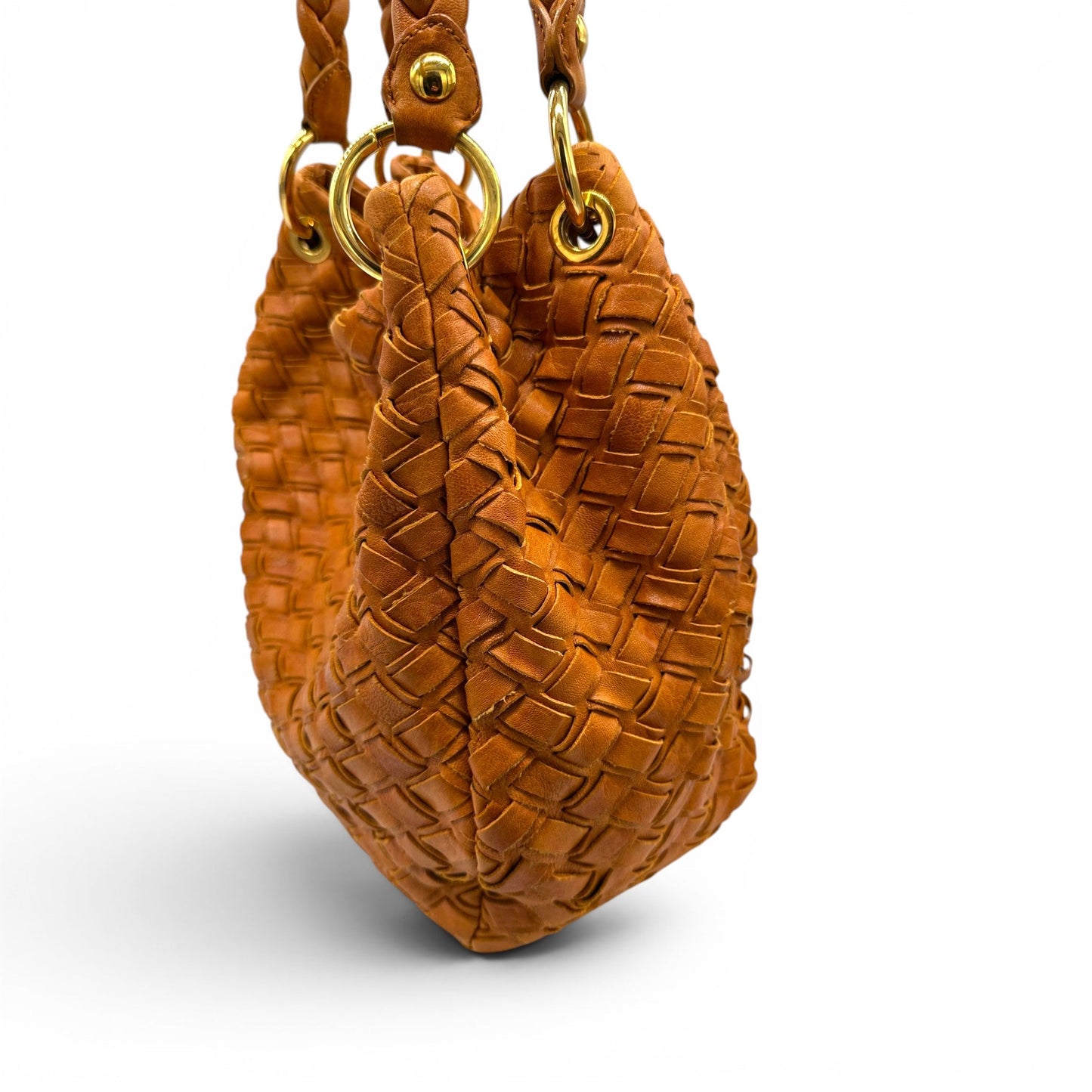Vintage Miu Miu Woven Leather Hobo Bag - Thanks it's Vintage