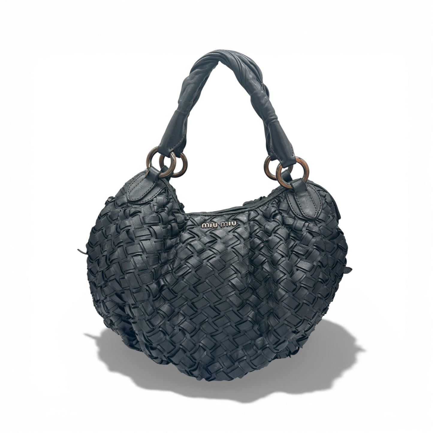 Vintage Miu Miu Woven Napa Leather Hobo Bag - Thanks it's Vintage