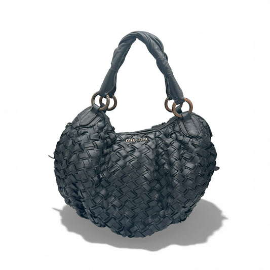 Vintage Miu Miu Woven Napa Leather Hobo Bag - Thanks it's Vintage
