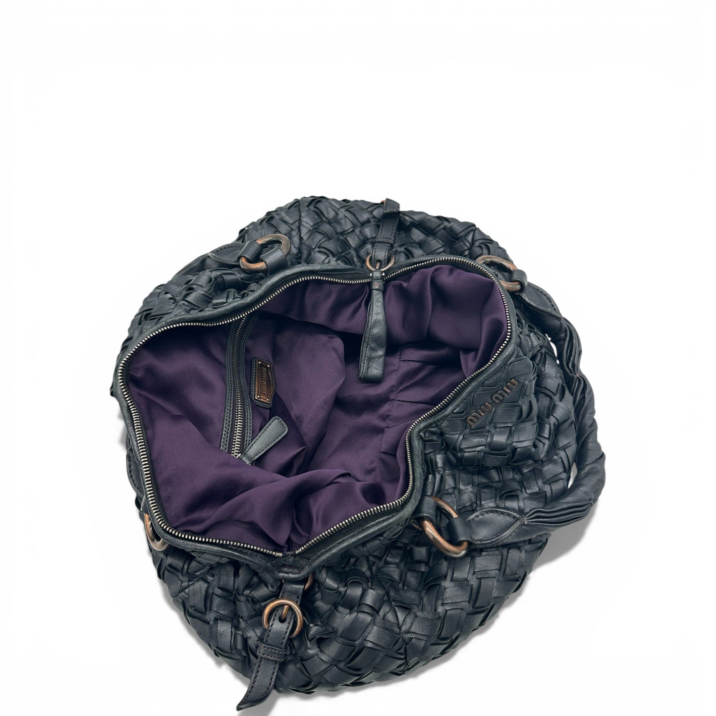 Vintage Miu Miu Woven Napa Leather Hobo Bag - Thanks it's Vintage