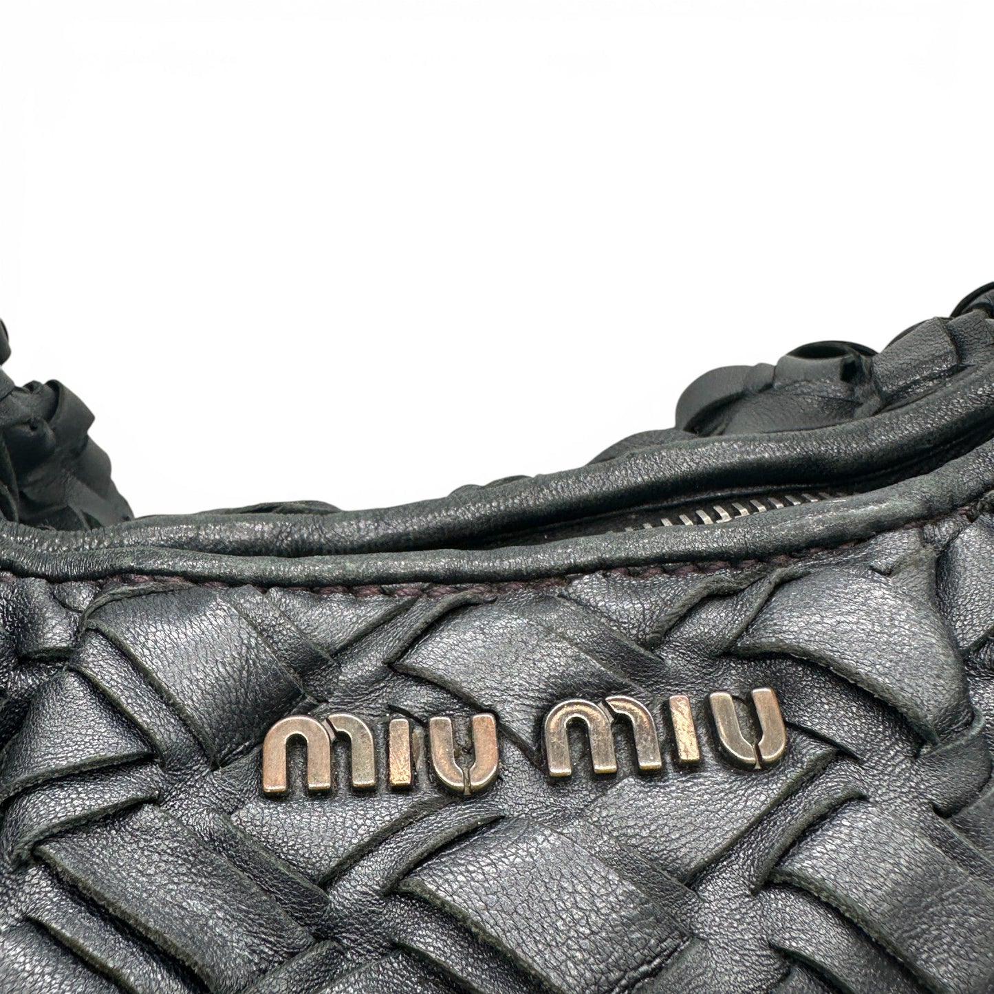 Vintage Miu Miu Woven Napa Leather Hobo Bag - Thanks it's Vintage