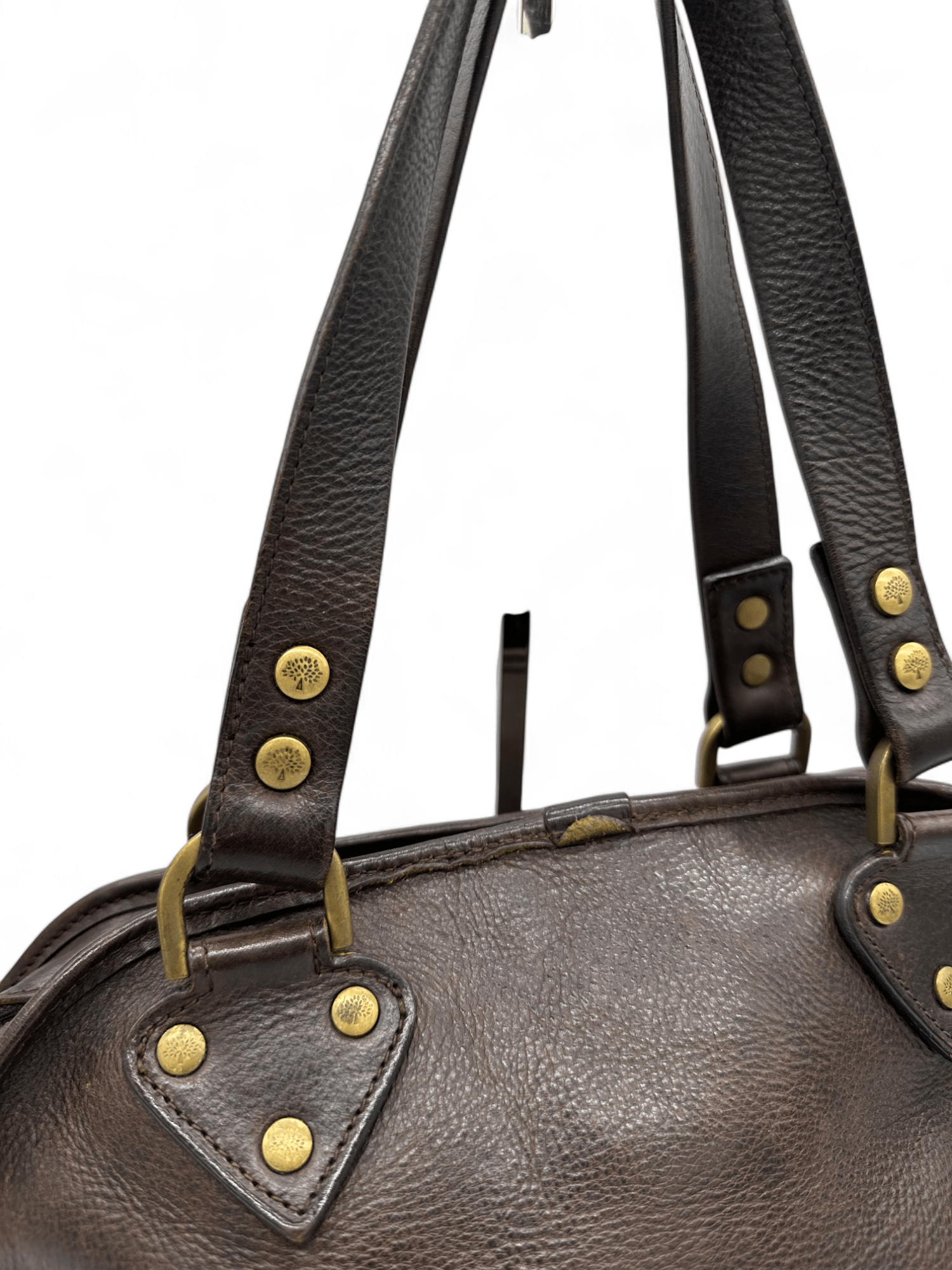 Vintage Mulberry Knightsbridge Turnlock Handbag in Chocolate Brown Leather - Thanks it's Vintage