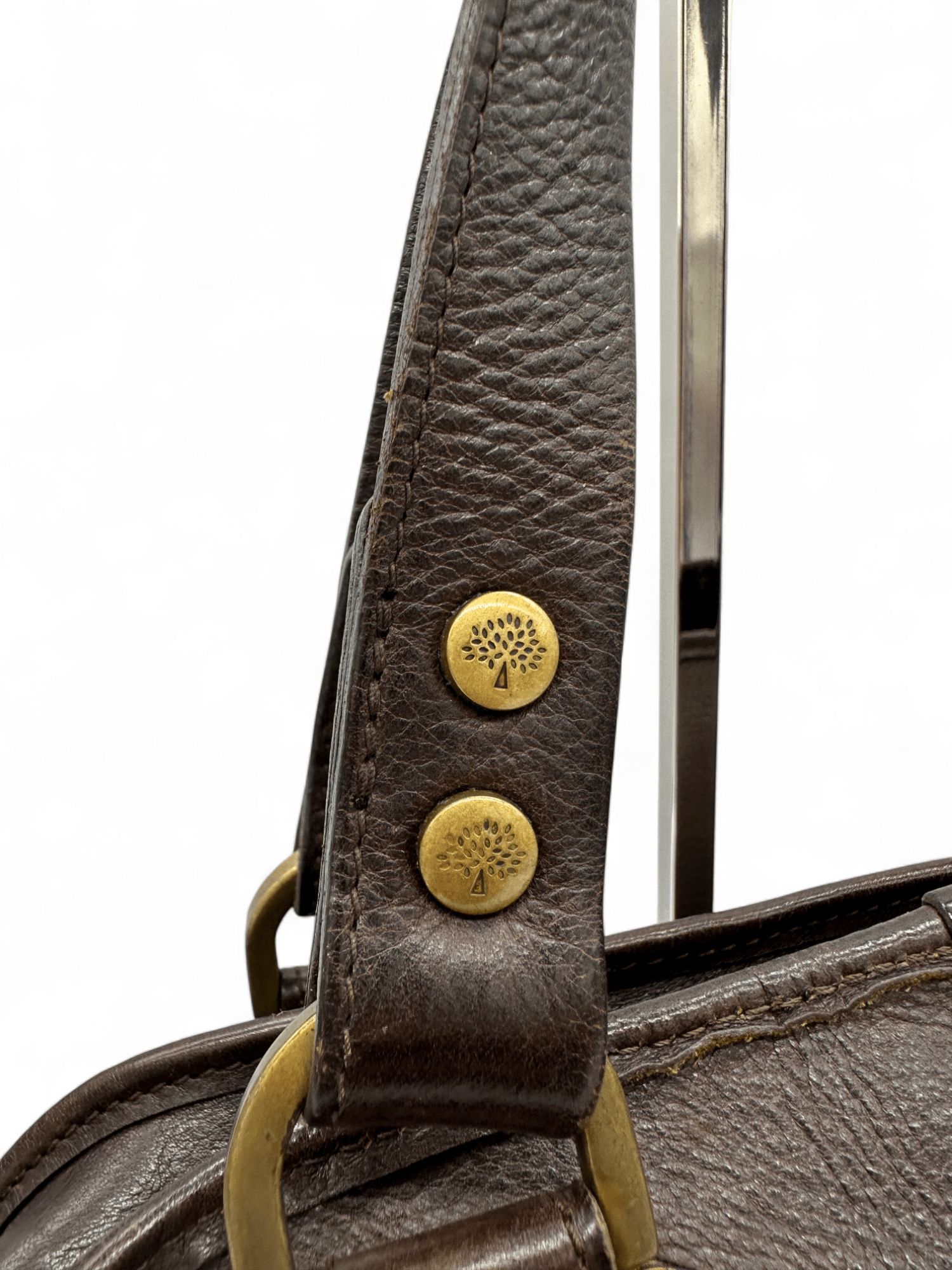 Vintage Mulberry Knightsbridge Turnlock Handbag in Chocolate Brown Leather - Thanks it's Vintage