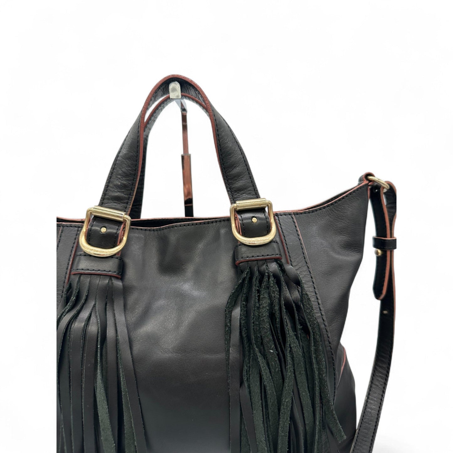 Vintage See by Chloé Black Leather Tassel Tote Bag - Thanks it's Vintage