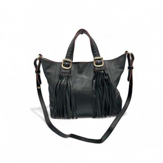 Vintage See by Chloé Black Leather Tassel Tote Bag - Thanks it's Vintage