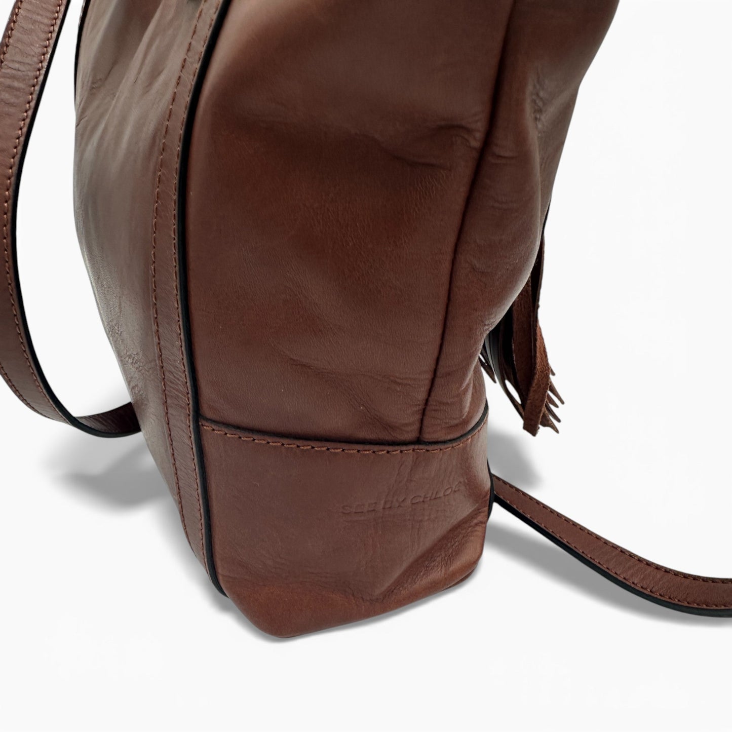 Vintage See by Chloé Brown Leather Tassel Handbag - Thanks it's Vintage